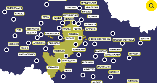 Покупка лома на карте Московской области с вывозом